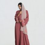 Damask Abaya Set · Dusty Rose