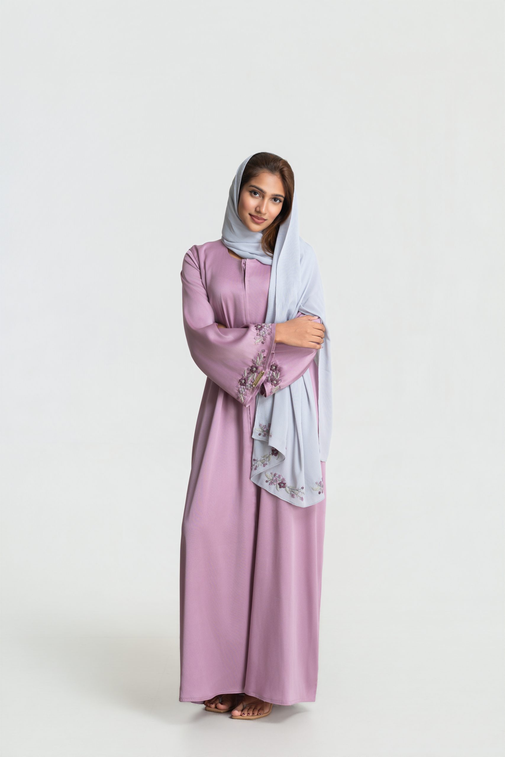 Lavender abaya set in Mauve