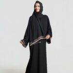 Tonka Abaya Set · Black & Rose